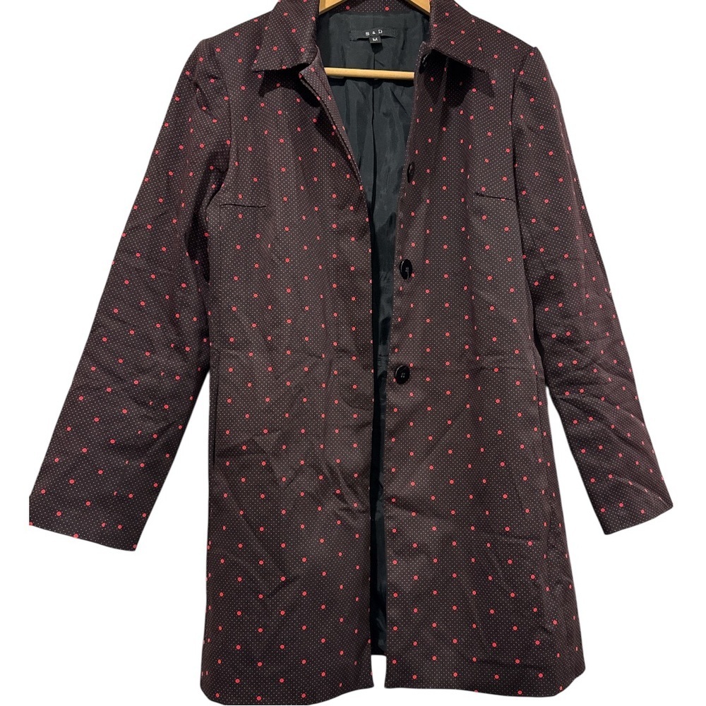 S & D black & pink pin dot/polka dot Blazer Size Medium